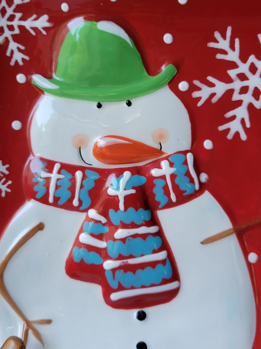 Pier 1 Vintage Snowman Holiday Serving Plate